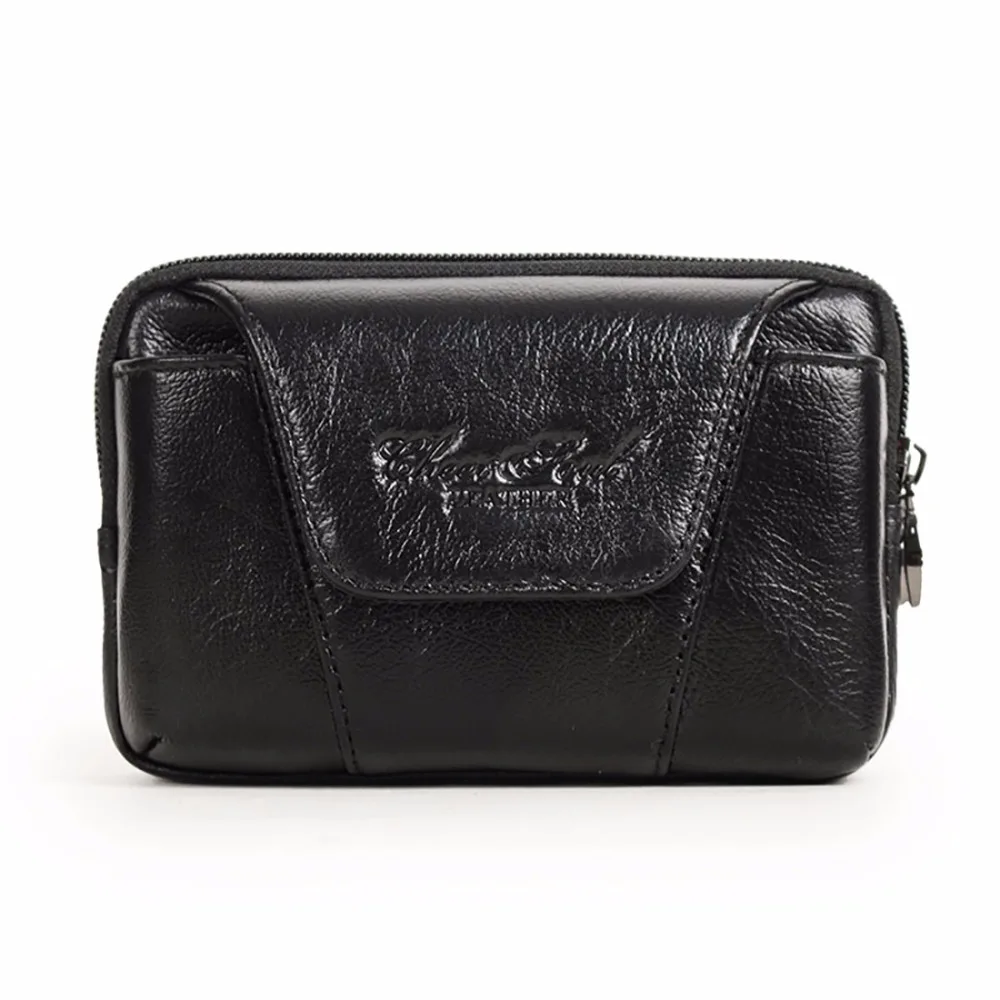 100% натуральная кожа мужской мобильный телефон сумка чехол кожаный ремень