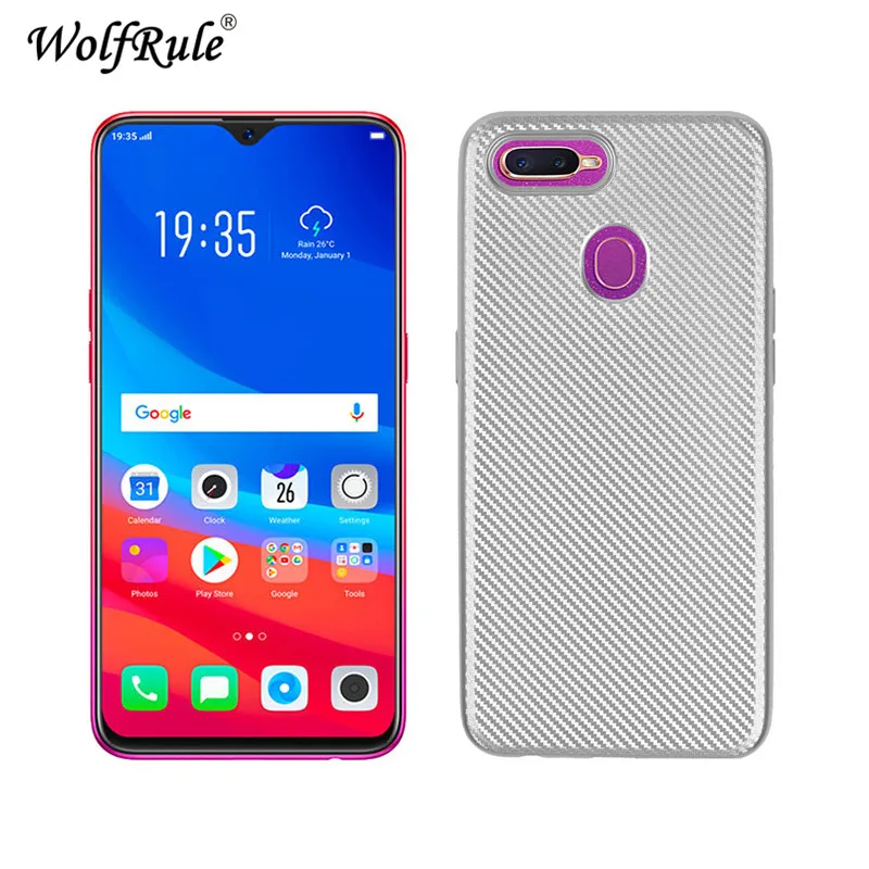 OPPO A7 Cases Cover Luxury Full Protection Carbon Fiber Soft TPU Case For Phone Fundas Capa 6.2&quot WolfRule |