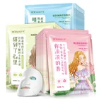 Маски для лица в молодежном стиле с лилиями, зеленым чаем, вишневым цветком, тканевая маска для лица с контролем жирности, отбеливающая корейская косметика, уход за кожей