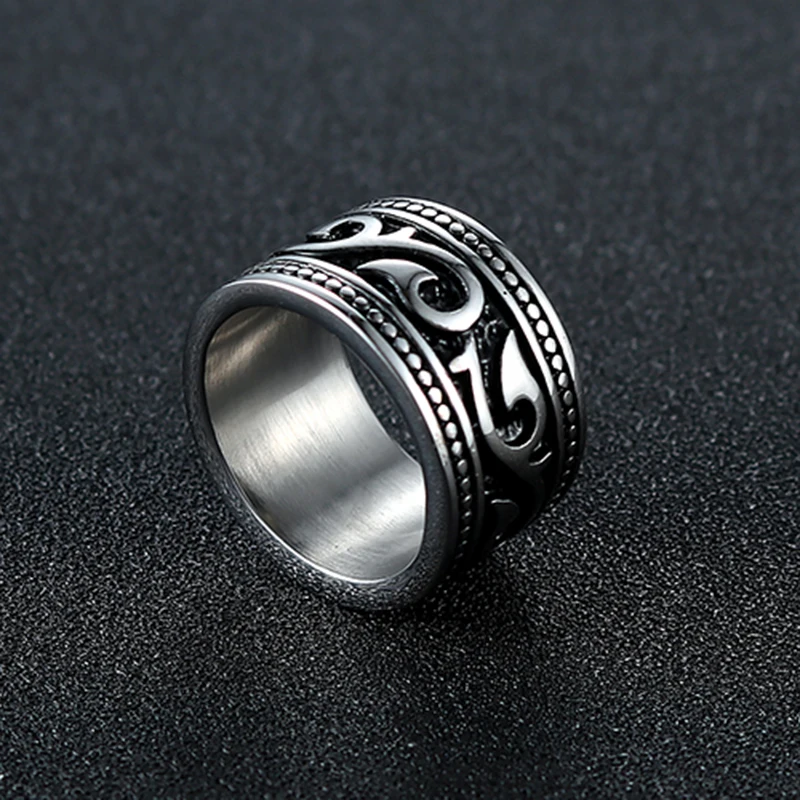 Aibeiou винтажный черный виноградный лист из нержавеющей стали Spinner кольцо браслет