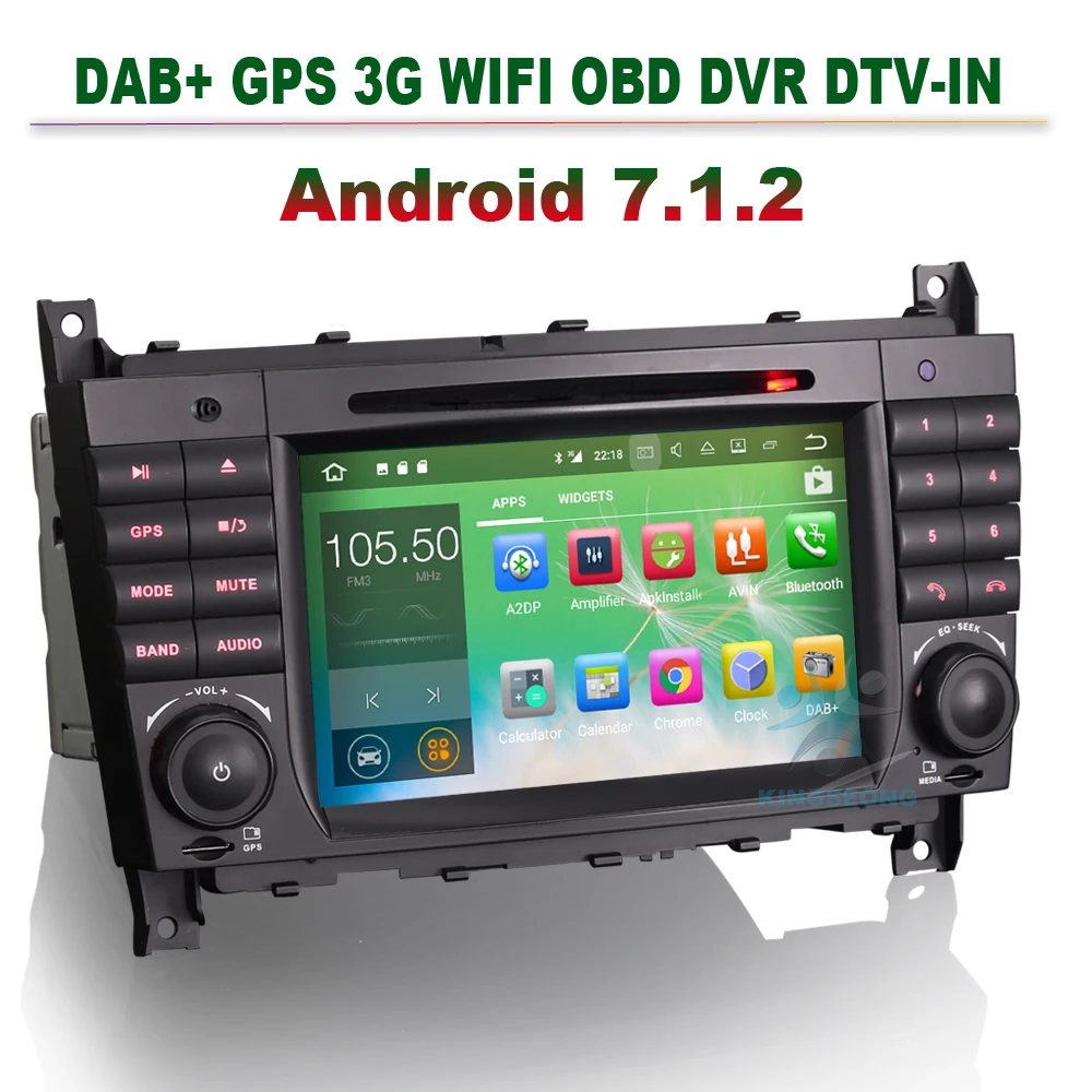7 &quotAndroid 7.1.2 Авторадио автомобильный DVD CD плеер GPS навигация для Mercedes Benz c класс W203