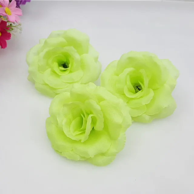 light green 1 шт. 8 см золотая Шелковая Роза искусственная цветок Свадебные товары для дома DIY ВЕНОК листы ручной работы имитация Красивые Искусственные цветы - Цвет: light green