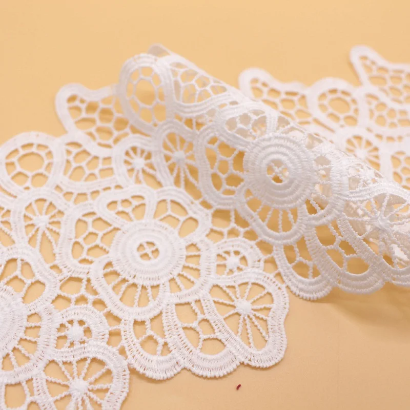 1yard 7cm White Flower Embroidery Lace for Wedding Dress Decoration DIY Sewing Accessories | Дом и сад