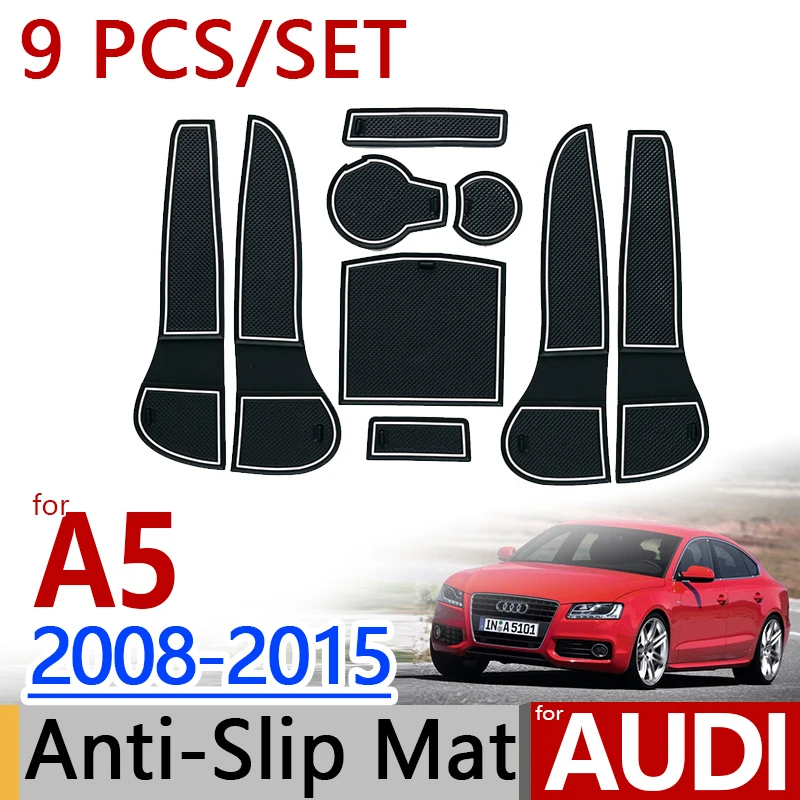 Для AUDI A5 2008-2015 B8 противоскользящая резиновая чашка коврик для двери 9 шт. Sportback Coupe