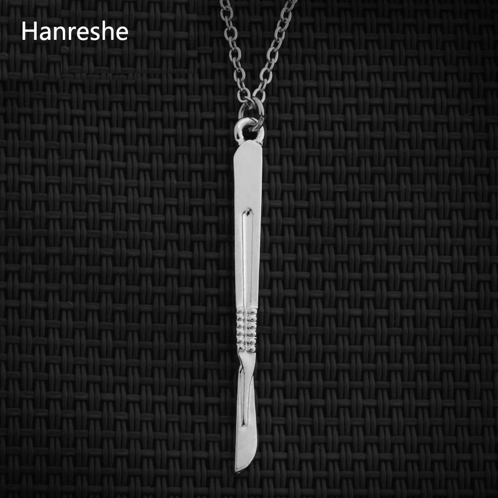 HANRESHE золотого цвета скальпель кулон ожерелье звеньевая цепочка медицинские