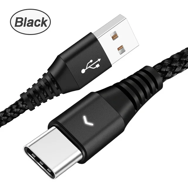 Светодиодный светильник usb type Tipe C кабель для sony Xperia XZ3 XZ2 XZ1 Plus Премиум ультра компактный светильник ing USB-C Tipo C кабель для зарядки - Цвет: black