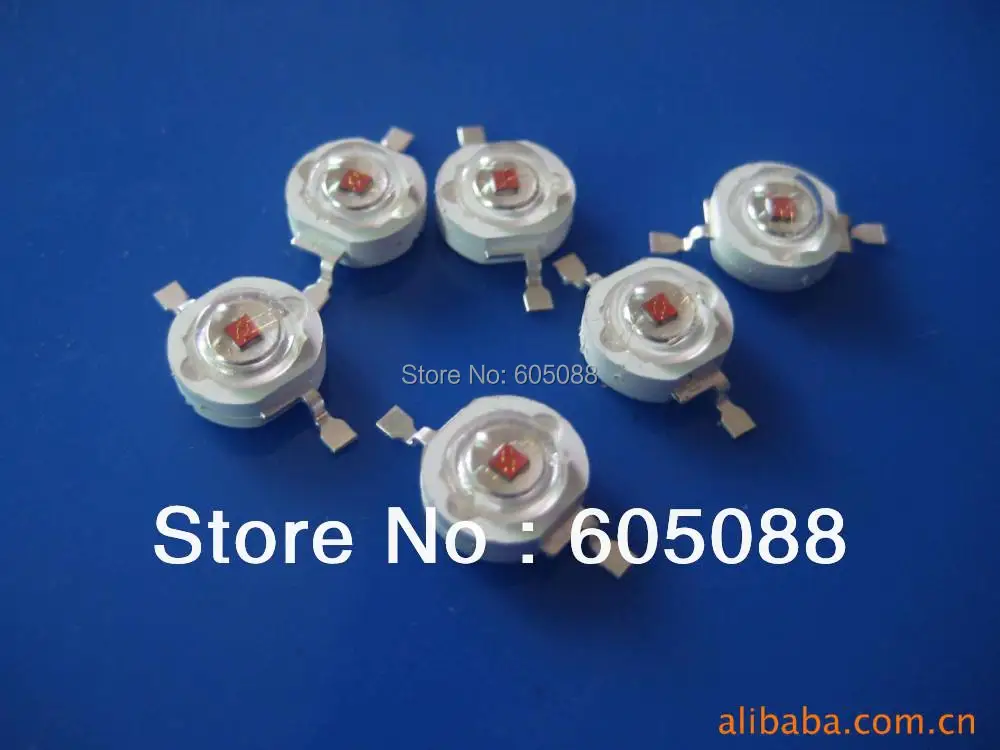 Светодиод высокой мощности темно красного цвета 60 нм 1 Вт 20 30 лм высокое качество