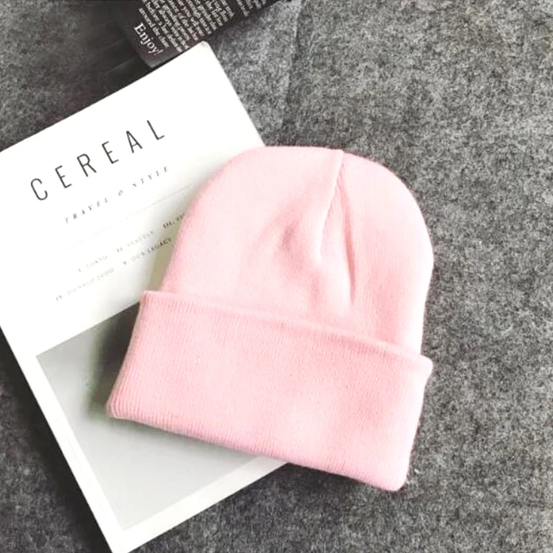 19 цветов на выбор мягкие вязаные однотонные кепки шапка Модная хлопковая теплая карамельного цвета|Мужская