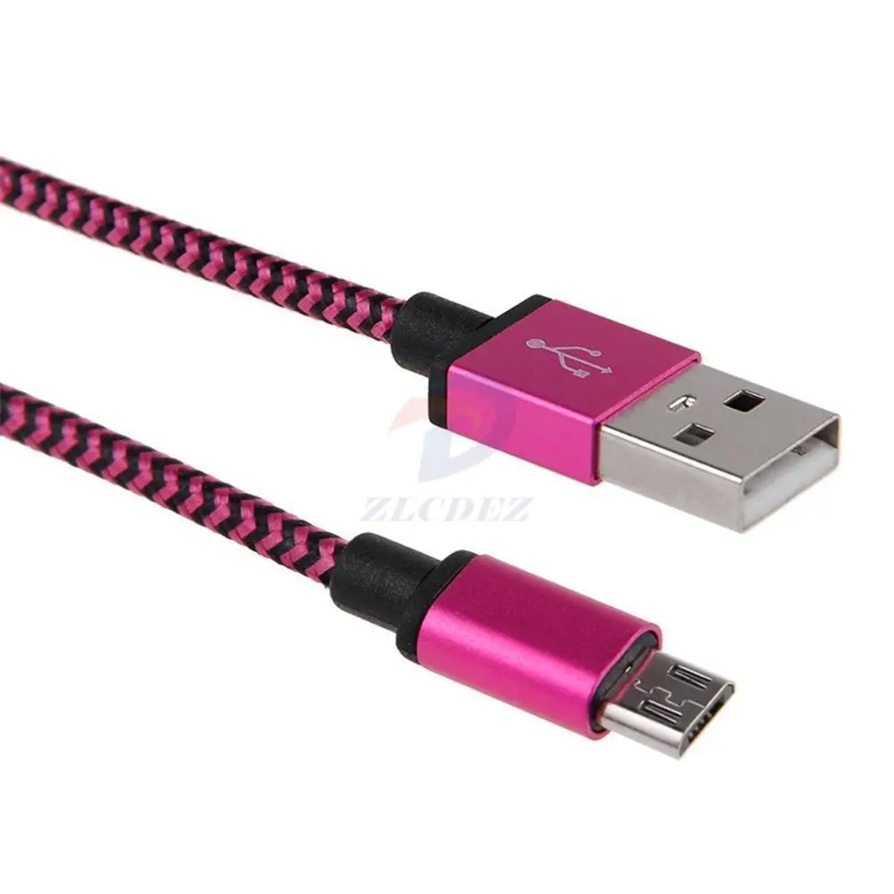 100 шт. 1 м 3 фута 2 6 футов 10 алюминиевая ткань micro 5pin 8pin USB Type C кабель для