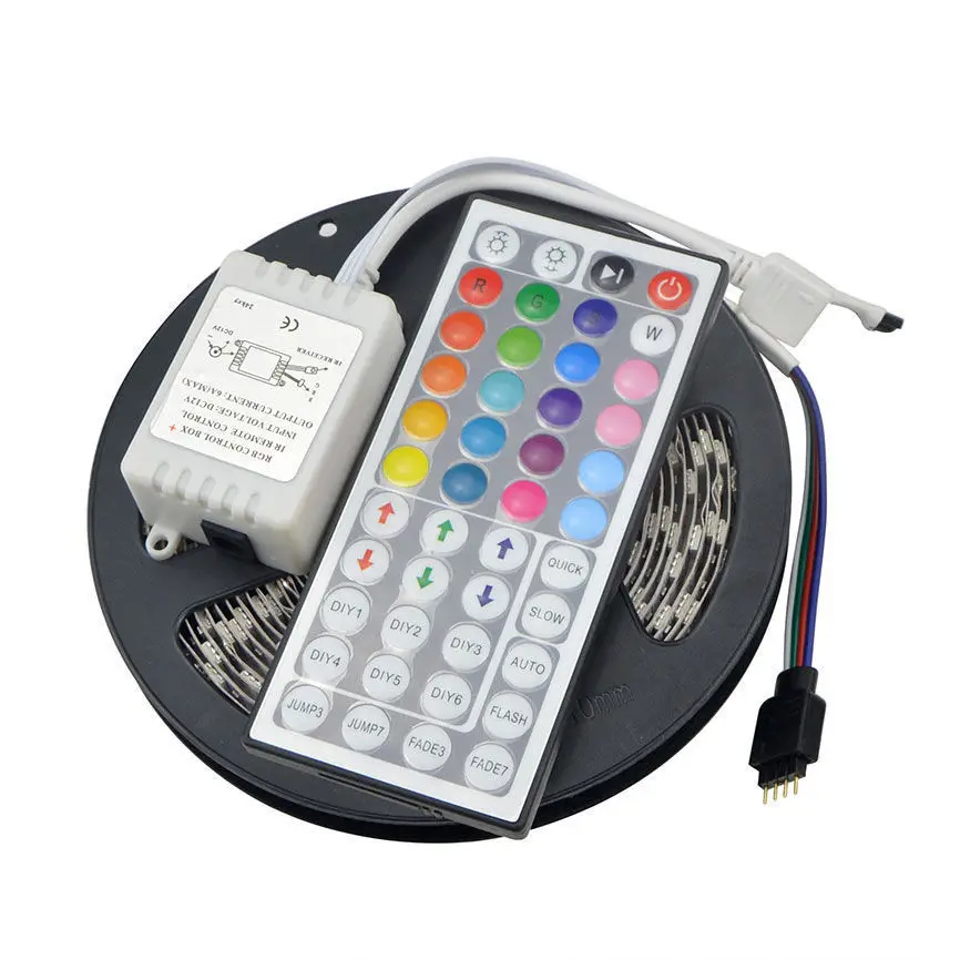 10 м 5050 RGB светодиодные полосы света IP65 с 44 клавишами ИК контроллер + 12 В 8А