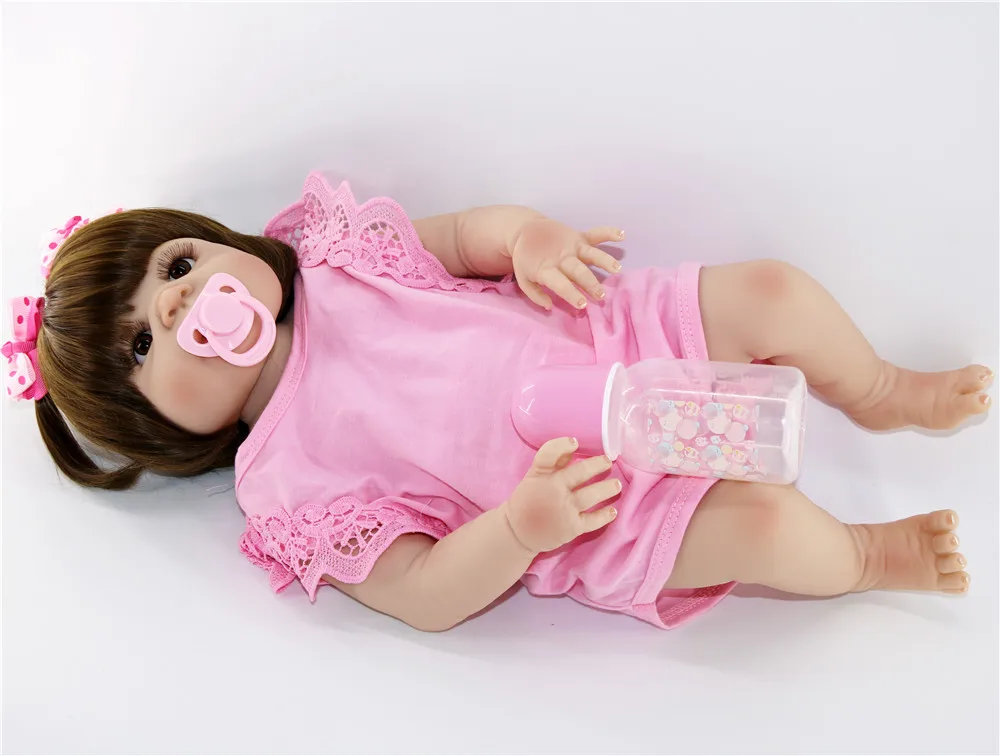 Новейший 22 дюйма полный Силиконовый Reborn Boneca whte skin Bebe живой детский куклы для