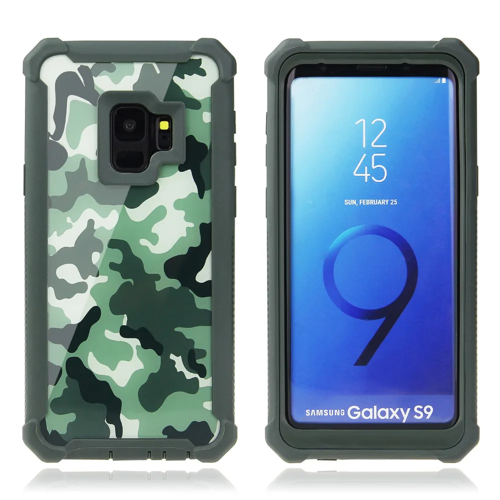 Камуфляж Heavy Duty Защита 2 в 1 чехол для samsung S8 S9 плюс силиконовый ПК galaxy Note9 note8 задняя