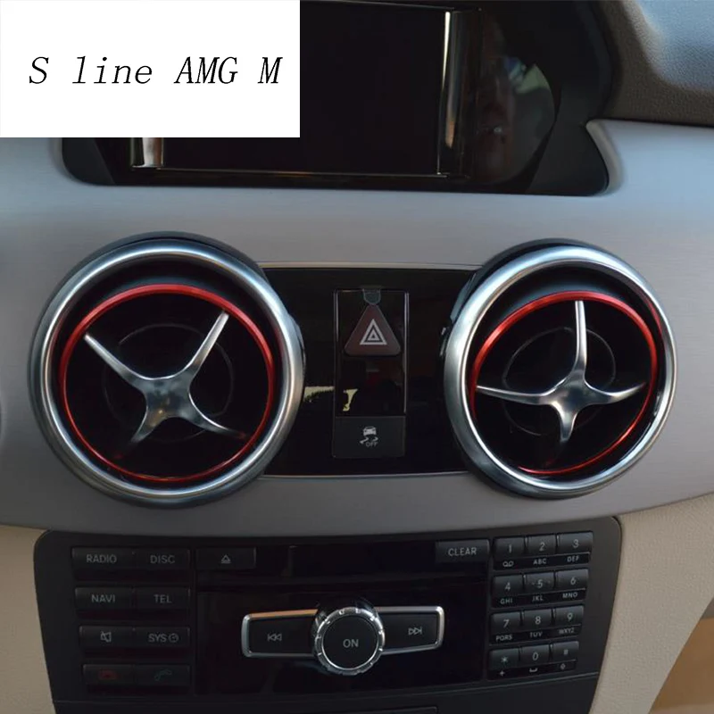 

Car Styling Center Console Air Outlet Panel Covers Stickers For For Mercedes Benz GLK X204 200 260 300 Auto Interior Accessories