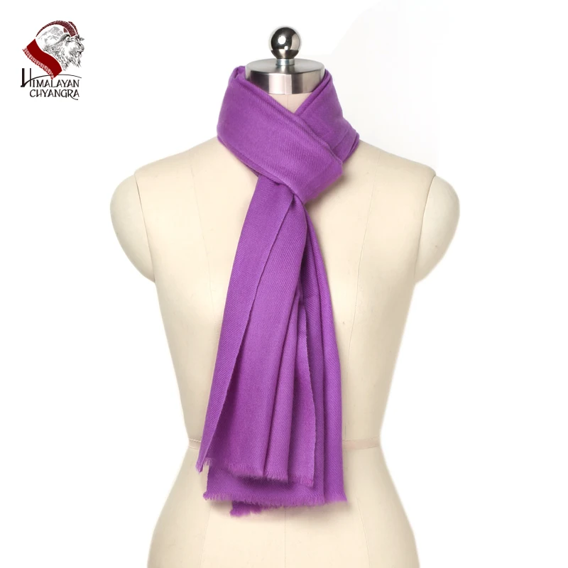 Непальский 100% кашемировый шарф шаль глушитель классический сплошной цвет