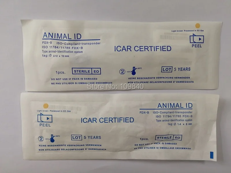 10 шт. EM4305 чип ПЭТ микрочипы 1 4*8 мм ISO11784/785 FDX B шприц тег для кошки собаки змеи