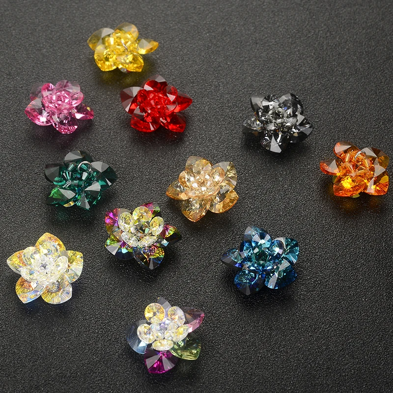 Original Crystals From Swarovski-Elements Flower Pendant Necklace For Women Silver Color Hearts DIY Collares Jewelry Lovers Gift | Украшения