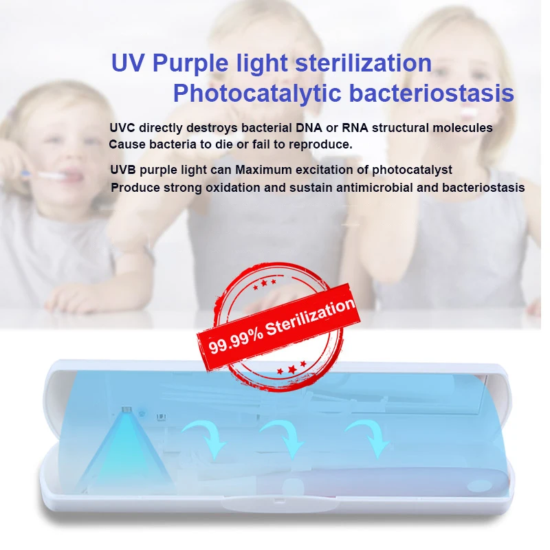 

UV sterilizer portable toothbrush holder solar USB charging toothbrush box