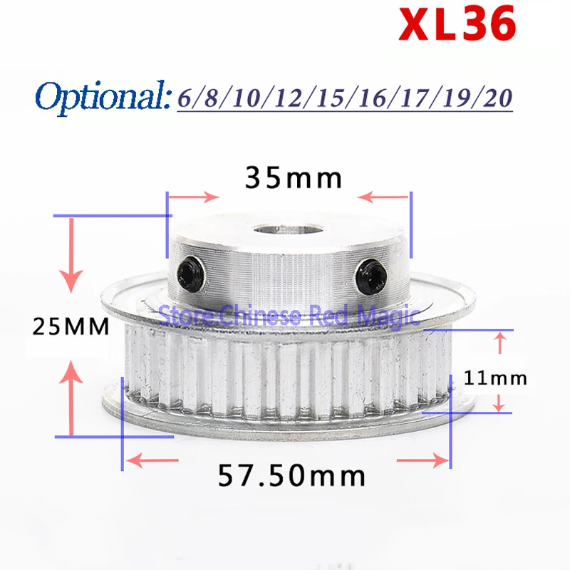 Шкив зуба XL35 35/XL36 36 алюминиевый шкив для 3D принтера детали XL зубчатого отверстия