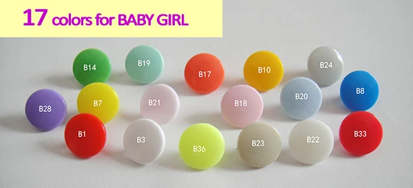 

200sets Plastic snap buttons KAM 12.4mm plastic nylon 17colors snap fastener 4-part buttons for baby girl kidswear T5-005