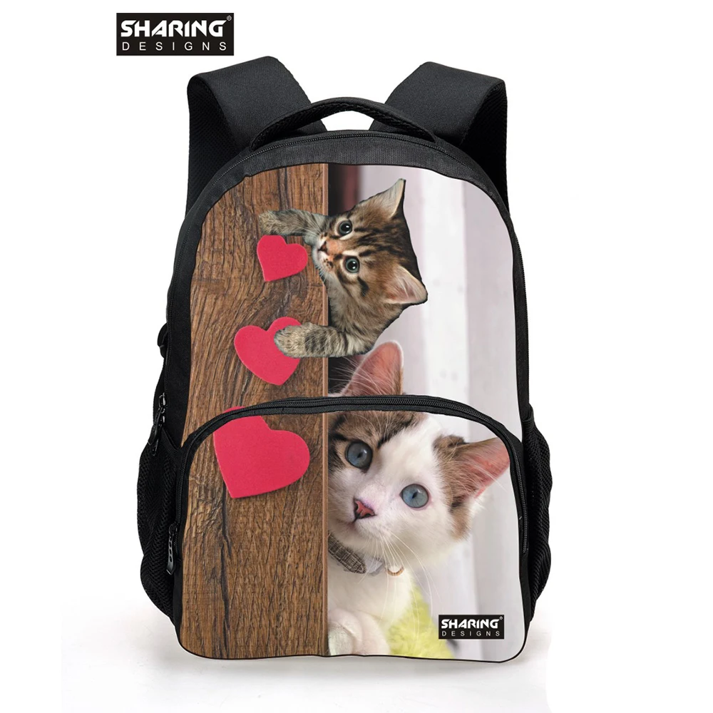 3D школьная сумка с животными для девочек, милая детская школьная сумка с головой кота собаки, джинсы, синяя джинсовая женская школьная сумка...