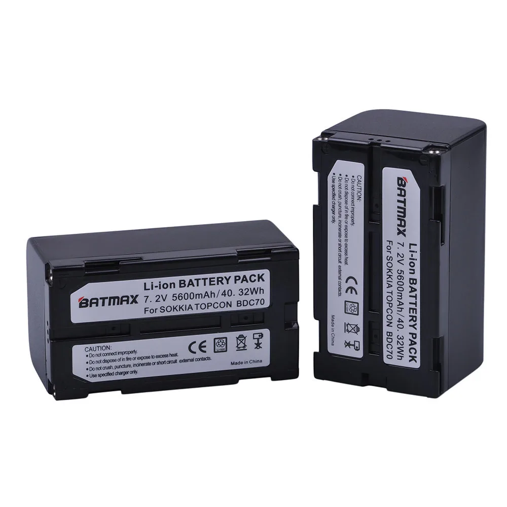 Batmax-Batería de iones de litio BDC70, estación total para sokkia CX FX, para topcon ES OS, 5600mAh, 2 unidades