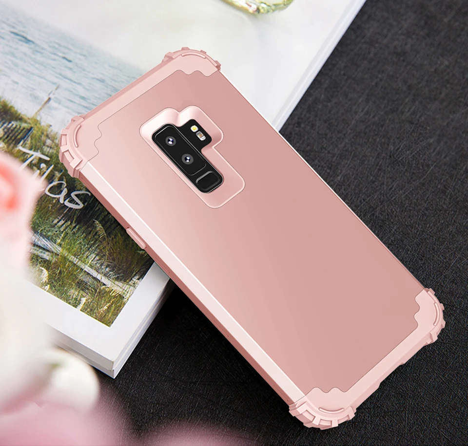 Ударопрочный защитный чехол для samsung Galaxy S9 Plus Note 9 S8 Plus, чехол на весь корпус 3 в 1, Гибридный Жесткий ПК и мягкий силиконовый сверхпрочный