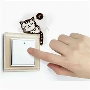 Горячая новинка съемный смешной Кот переключатель наклейка домашний декор обои |