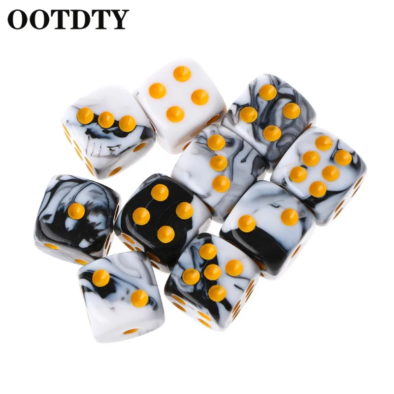 1 OOTDTY 10 шт. шестисторонний 12 мм прозрачный кубик Круглый угол портативный стол игры Игровые кубики - Цвет: 1