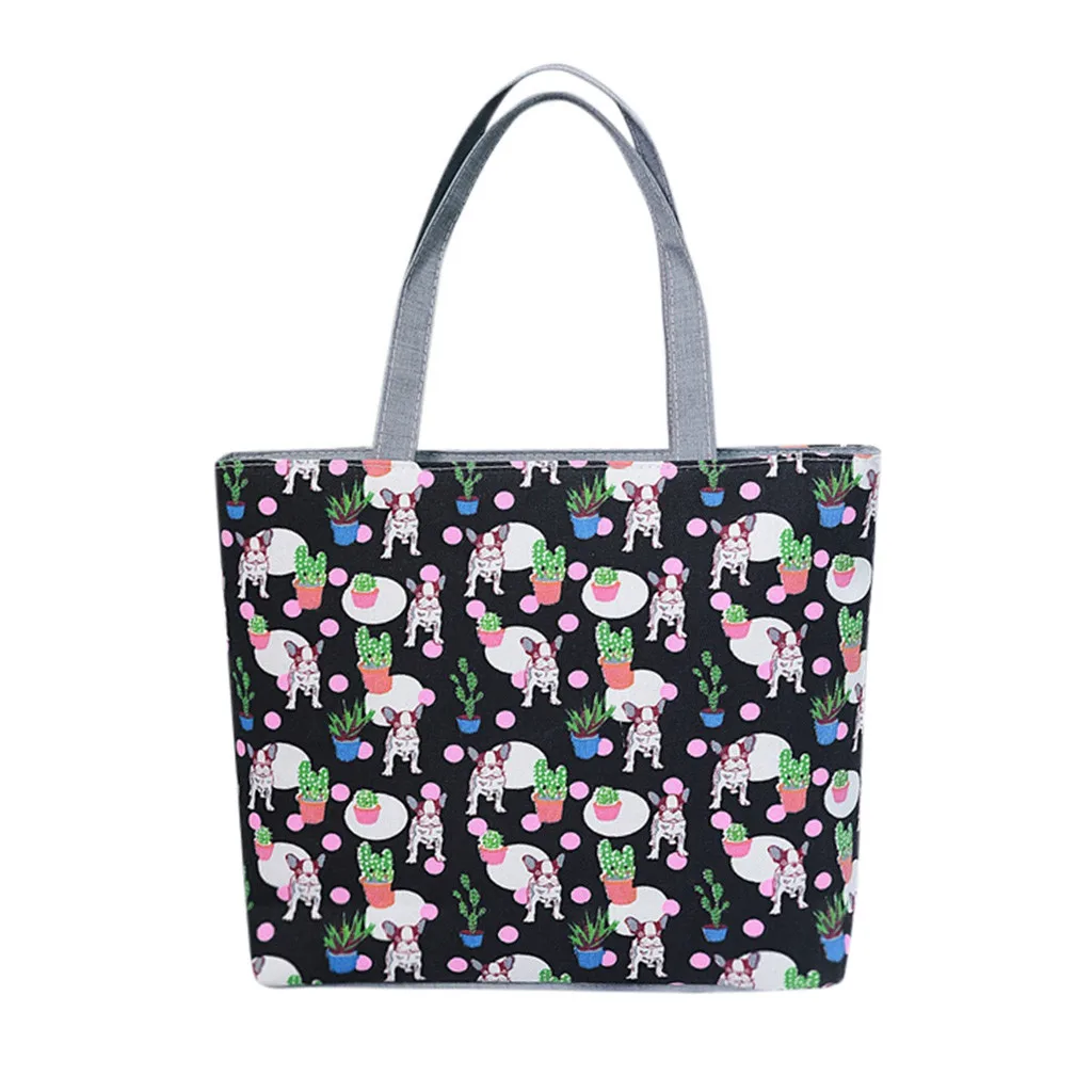 

High Capacity Canvas Women Ladies Casual Shopping Bag Femininas Print Handbags Single Shoulder Messenger Bag