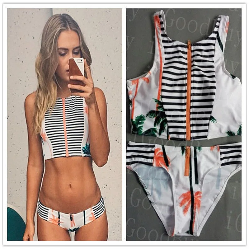 Новинка 2019 летний купальник Женский пикантный комплект бикини в полоску с