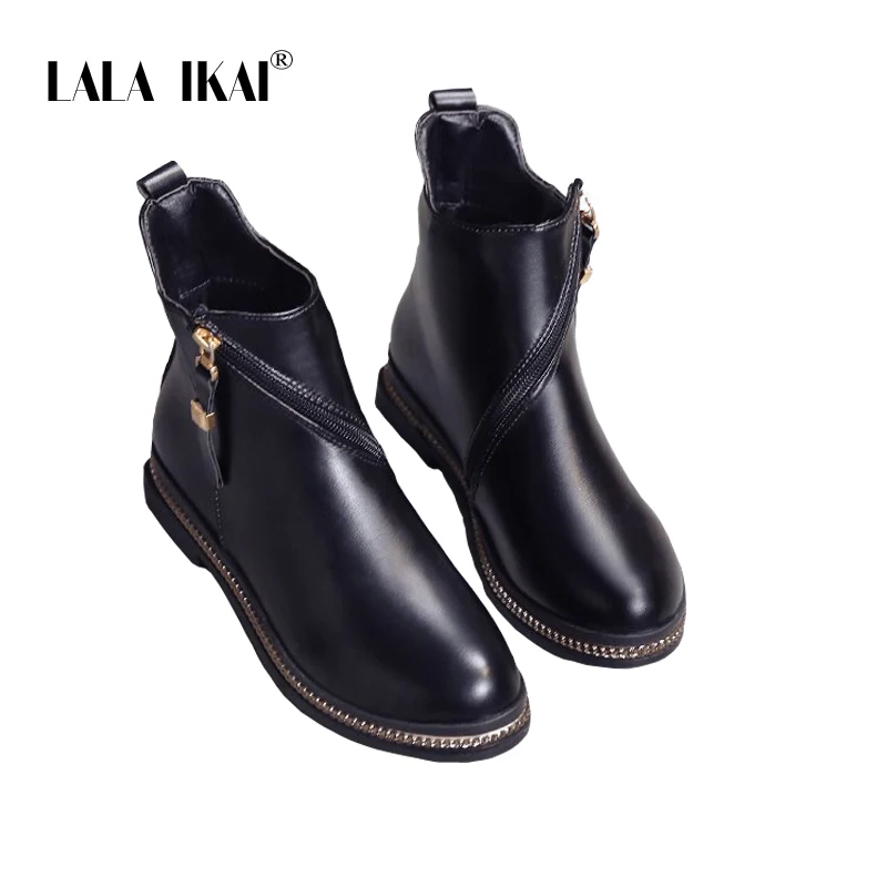 LALA IKAI/обувь для девочки Осень новинка зимы круглая голова Повседневное дикие