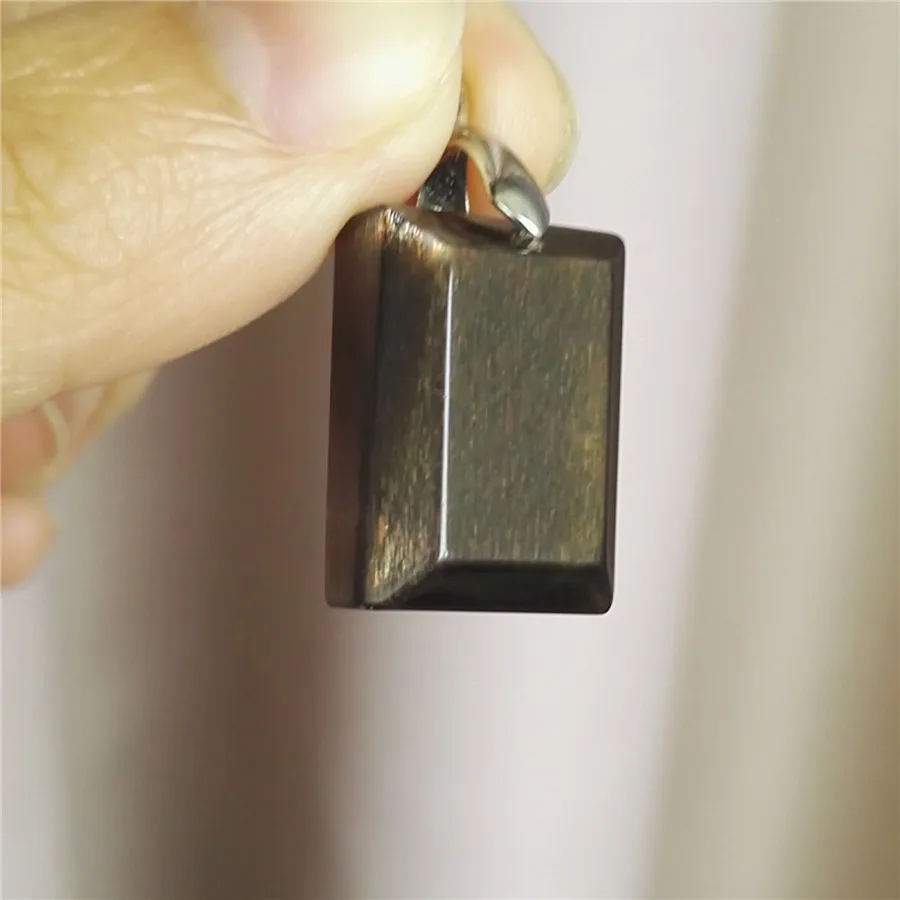 Genuine Natural Black Sunstone Pendant 20*15*8 Necklace Crystal Rectangle Bead Fashion Stone Women Men | Украшения и аксессуары