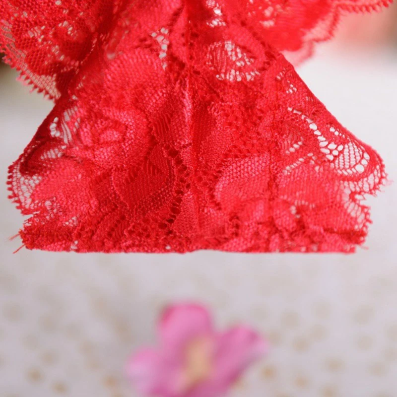 Новинка стильные Красные кружевные женские однотонные трусики сексуальные