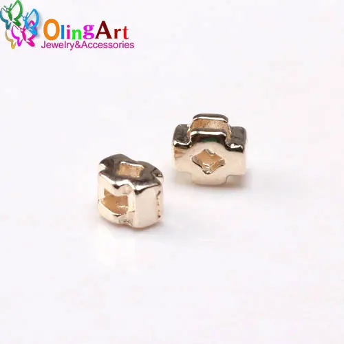 0302 20pcs 005 RG Olingart 30 шт. 3*2 мм Подвески крестообразной формы сердца бусины для нанизывания тибетского серебра Поиск браслет ювелирных изделий DIY ручной работы - Цвет: 0302 20pcs 005 RG