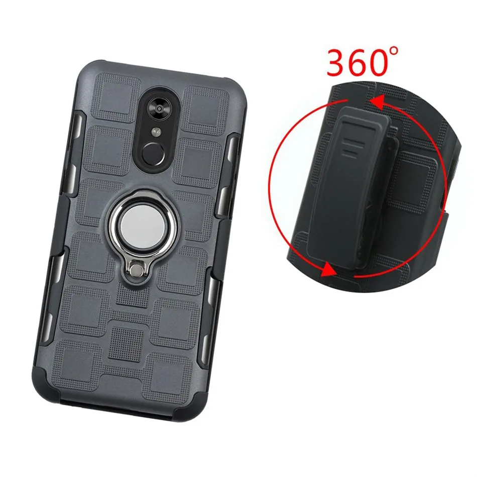 Чехол для LG Q8 H970 Q60 Q6 + Mini Stylo 4 5 Qstylus Q7 с металлическим кольцом пальца и зажимом