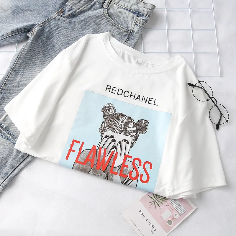 2019 Корейская версия новой футболки с коротким рукавом женский костюм студентки