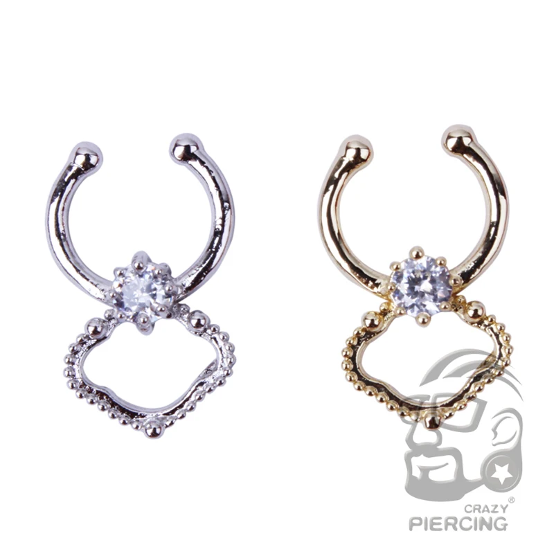 Кольцо для носа с кристаллом кольцо кликер 1 шт.|clip fastener|jewelry supplierclip strip |
