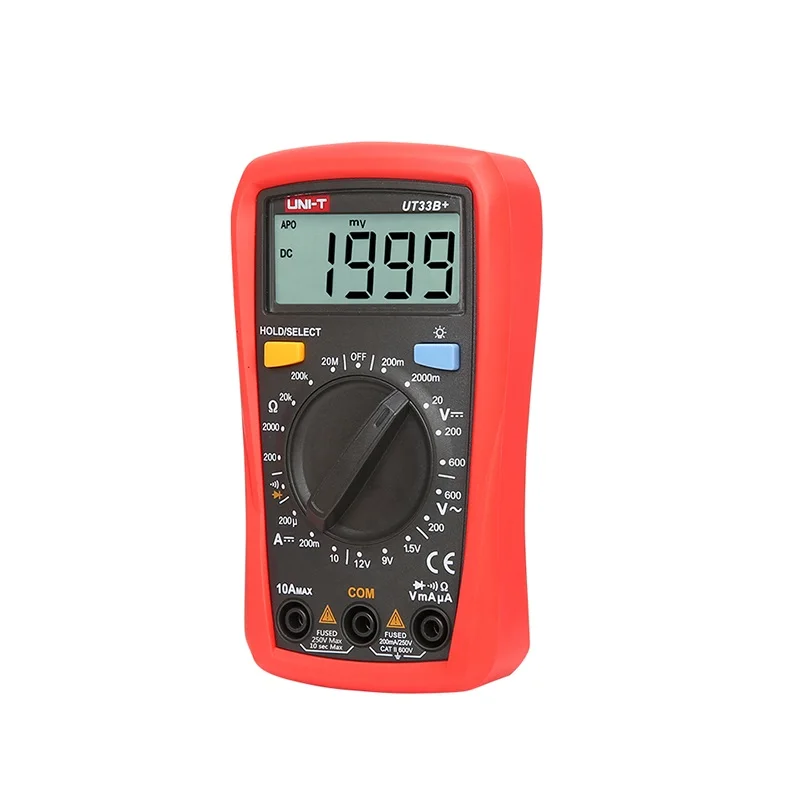 

UNI-T Palm Size Multimeter UT33A+/UT33B+/UT33C+/UT33D+ Capacitance/Temperature/NCV/Resistance Test Backlight