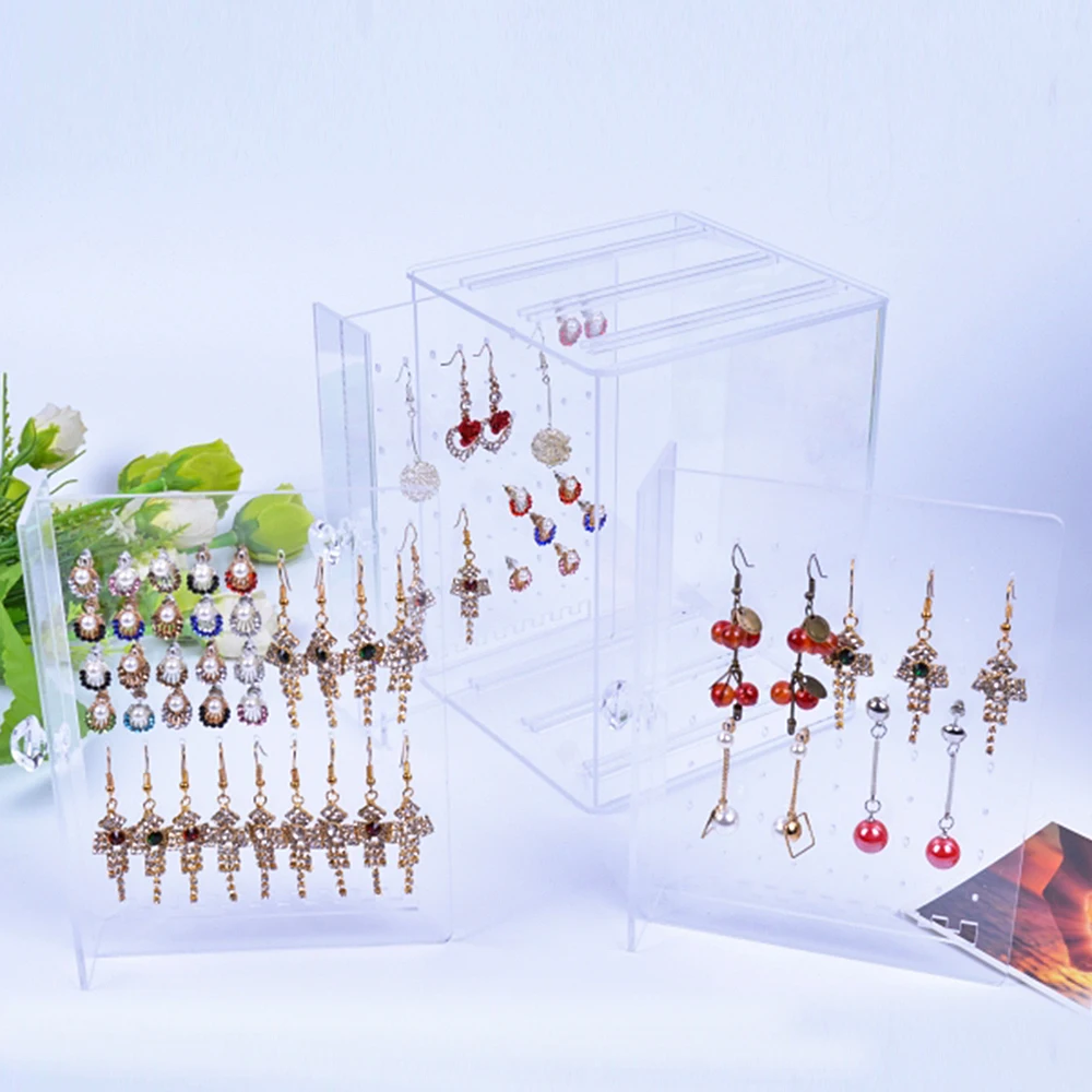 New Fashion Transparent Arylic Jewelry Display Holds Up Earrings Earring Holder And Organizer Showcase Stand Box | Дом и сад