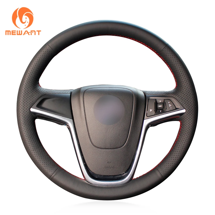 MEWANT черный чехол рулевого колеса автомобиля из искусственной кожи для Opel Astra J Meriva