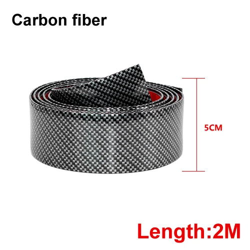 50MM Carbon fiber 2 м автомобильные наклейки, пленка из углеродного волокна, резиновая формовочная отделка, полоса, сделай сам, защита края двери, 3 цвета, для автомобиля, аксессуары для укладки - Название цвета: 50MM Carbon fiber