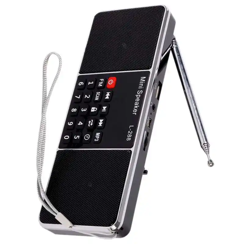 L-288 Мини Портативный fm-радио динамик стерео музыкальный плеер с TFCard USB диск ЖК-экран регулятор громкости перезаряжаемый громкий динамик
