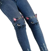 baby girls jeans cute 3d cartoon pattern kids jeans spring autumn lovely cat high quality children pants casual trousers for kid