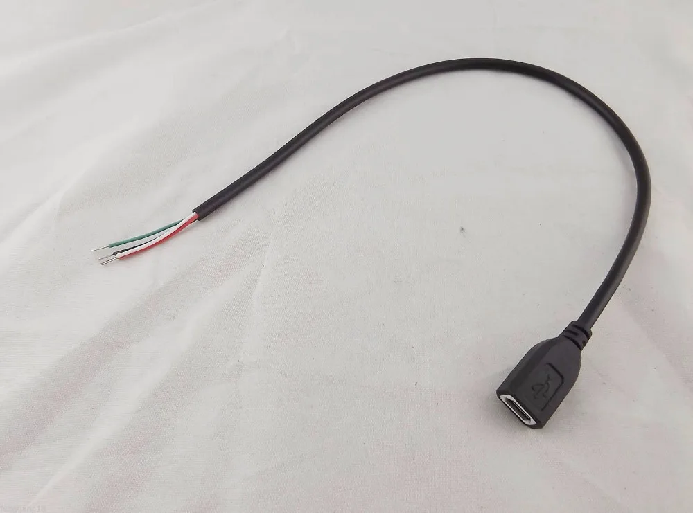 1 шт. Черный Micro USB 5 контактный гнездовой разъем 4 Pin провода кабель для зарядки и