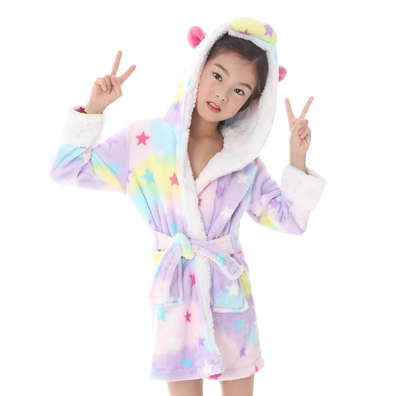 Детские халаты для девочек пижамы детское пляжное полотенце с капюшоном и