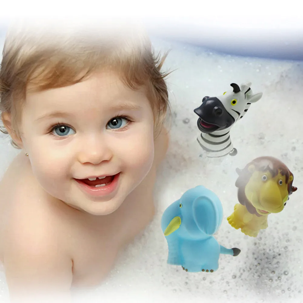 Детские игрушки для ванной в виде резиновых животных воды бассейна аксессуары