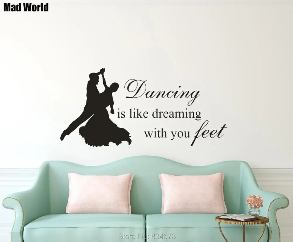 

Dance Dancing Is Like Dreaming With Your Feet Wall Art Stickers Wall Decal Home DIY Decoration Removable Decor Wall Stickers