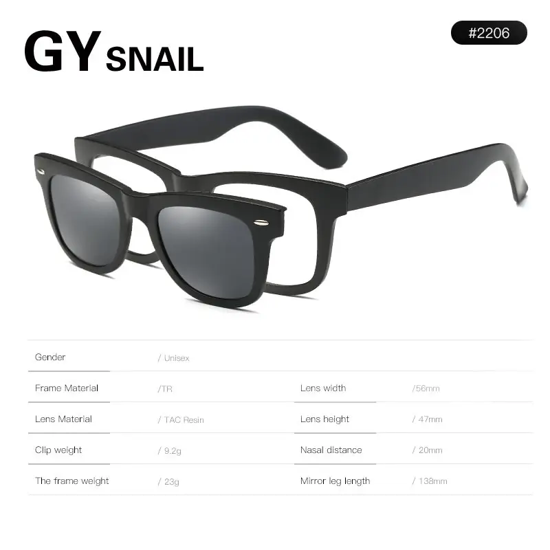 Поляризационные солнцезащитные очки GYsnail для мужчин фирменный дизайн магнитный