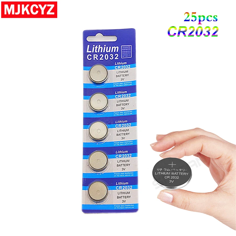 5x/карта 25 шт. CR2032 3 В батарея для монет литиево ионная DL2032 часы игрушки