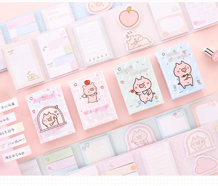 Kawaii Hello Piggy Wow 6 складной блокнот для заметок N Times Sticky Notes memo закладки для блокнота подарок Bullet Journal канцелярские принадлежности